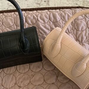 Black and Cream Women's small Handbags
